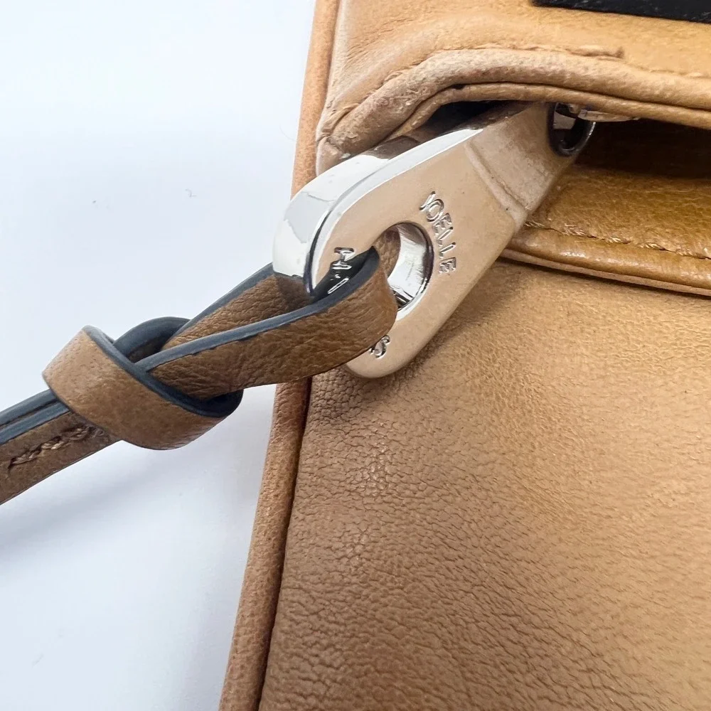 Joelle Hawkens Foldover‎ Clutch Handbag 12x18 Carmel Leather